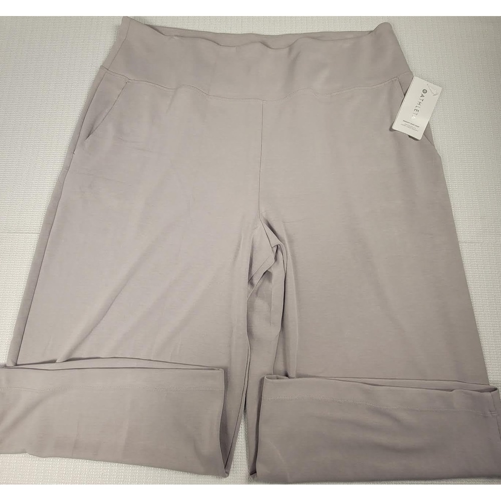 ATHLETA Seasoft Wide Crop Pants #882621 3XL XXXL Tinsel Purple Gray Modal Blend